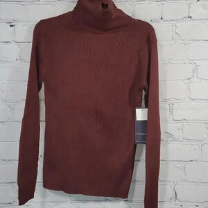 Brown Ribbed Turtleneck Size Large NWT